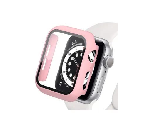 Apple Watch 44mm Camlı Kasa Ekran Koruyucu - Rose