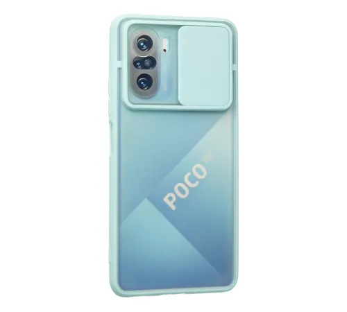 Xiaomi Poco F3 Kılıf Palm Buzlu Kamera Sürgülü Silikon - Turkuaz
