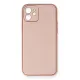 Apple iPhone 12 Kılıf Coco Deri Silikon Kapak - Pembe