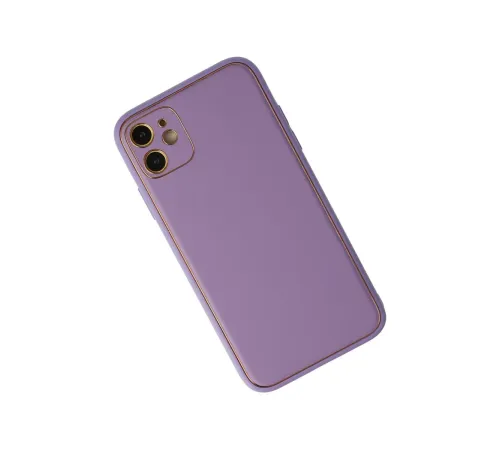 Apple iPhone 12 Kılıf Coco Deri Silikon Kapak - Lila