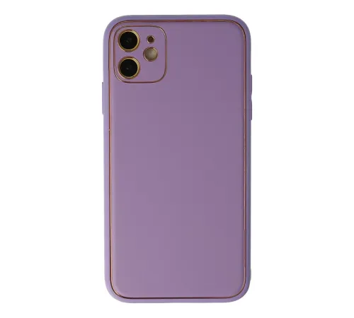 Apple iPhone 12 Kılıf Coco Deri Silikon Kapak - Lila