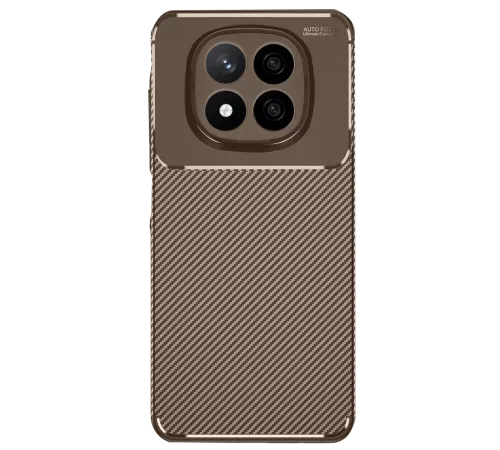 Xiaomi Redmi Note 14 Pro 4G Kılıf Auto Focus Karbon Kapak - Kahverengi