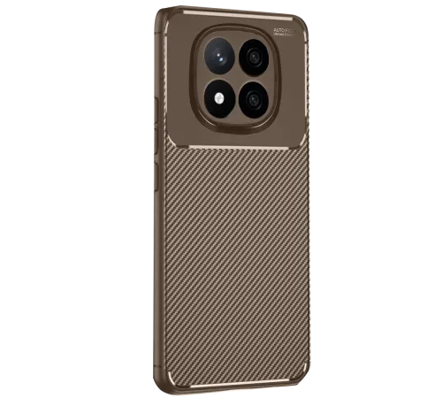 Xiaomi Redmi Note 14 Pro 4G Kılıf Auto Focus Karbon Kapak - Kahverengi