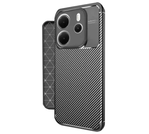 Xiaomi Redmi Note 14 4G Kılıf Auto Focus Karbon Kapak - Siyah