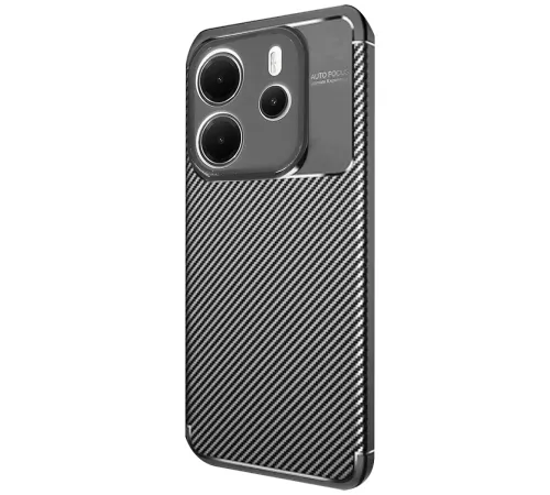Xiaomi Redmi Note 14 4G Kılıf Auto Focus Karbon Kapak - Siyah