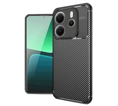 Xiaomi Redmi Note 14 4G Kılıf Auto Focus Karbon Kapak - Siyah