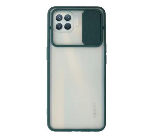 Reno 4 Lite Kılıf Palm Buzlu Kamera Sürgülü Silikon - Yeşil