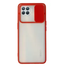 Reno 4 Lite Kılıf Palm Buzlu Kamera Sürgülü Silikon - Kırmızı
