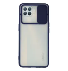 Reno 4 Lite Kılıf Palm Buzlu Kamera Sürgülü Silikon - Lacivert