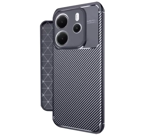 Xiaomi Redmi Note 14 4G Kılıf Auto Focus Karbon Kapak - Lacivert