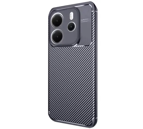 Xiaomi Redmi Note 14 4G Kılıf Auto Focus Karbon Kapak - Lacivert