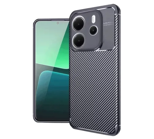 Xiaomi Redmi Note 14 4G Kılıf Auto Focus Karbon Kapak - Lacivert