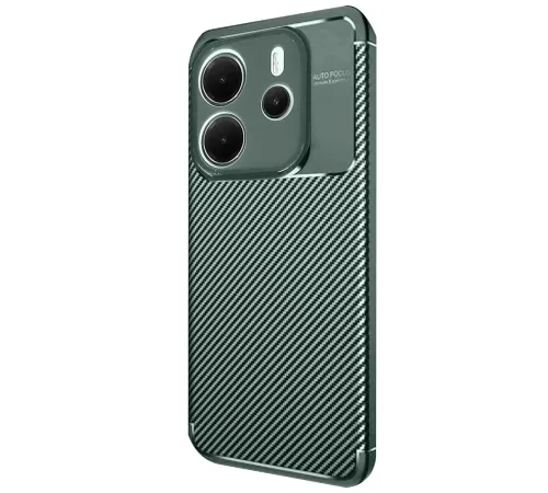 Xiaomi Redmi Note 14 4G Kılıf Auto Focus Karbon Kapak - Koyu Yeşil