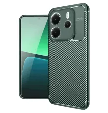 Xiaomi Redmi Note 14 4G Kılıf Auto Focus Karbon Kapak - Koyu Yeşil
