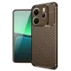Xiaomi Redmi Note 14 4G Kılıf Auto Focus Karbon Kapak - Kahverengi