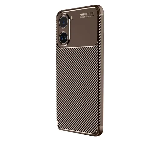 Xiaomi Poco X7 Pro Kılıf Auto Focus Karbon Kapak - Kahverengi