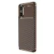 Xiaomi Poco X7 Pro Kılıf Auto Focus Karbon Kapak - Kahverengi