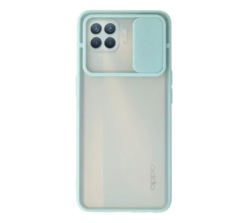 Reno 4 Lite Kılıf Palm Buzlu Kamera Sürgülü Silikon - Turkuaz