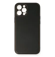 Apple iPhone 12 Pro Kılıf Coco Deri Silikon Kapak - Siyah