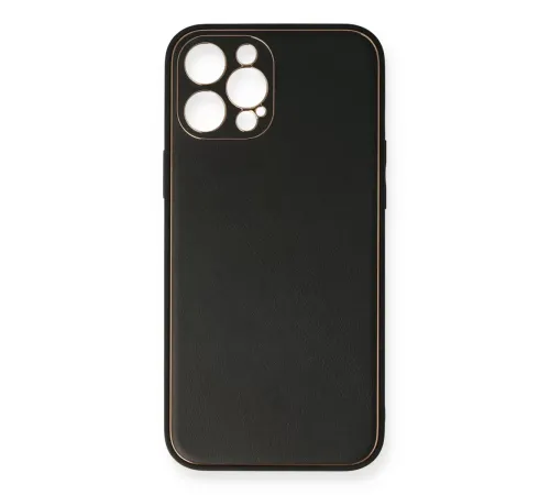 Apple iPhone 12 Pro Kılıf Coco Deri Silikon Kapak - Siyah