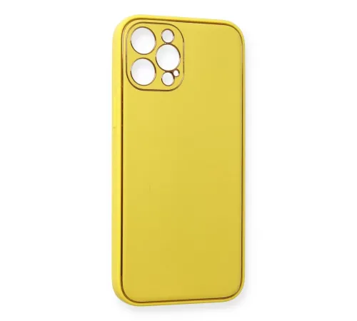 Apple iPhone 12 Pro Kılıf Coco Deri Silikon Kapak - Sarı