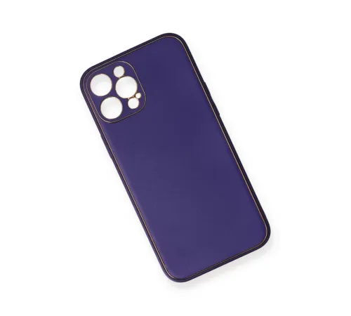Apple iPhone 12 Pro Kılıf Coco Deri Silikon Kapak - Mor