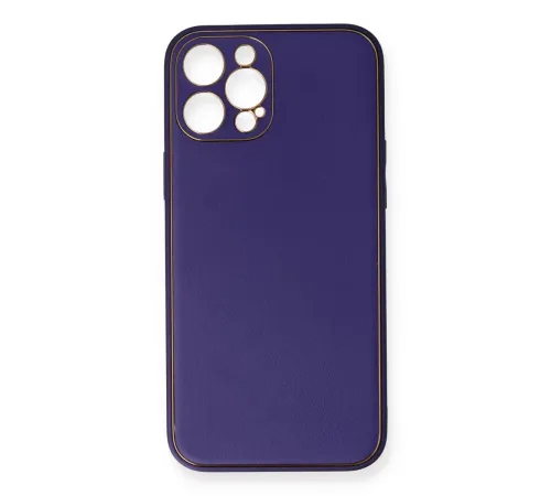 Apple iPhone 12 Pro Kılıf Coco Deri Silikon Kapak - Mor