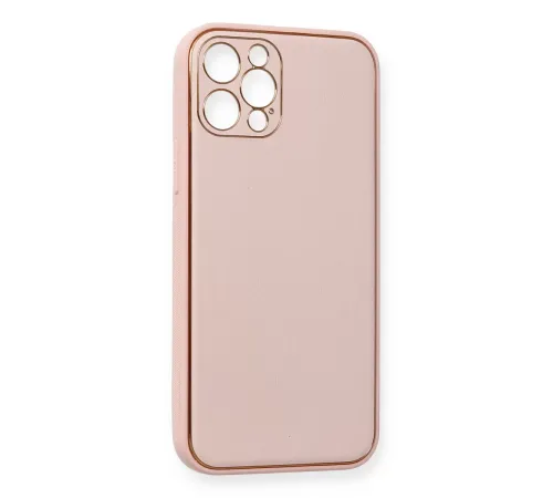 Apple iPhone 12 Pro Kılıf Coco Deri Silikon Kapak - Pembe