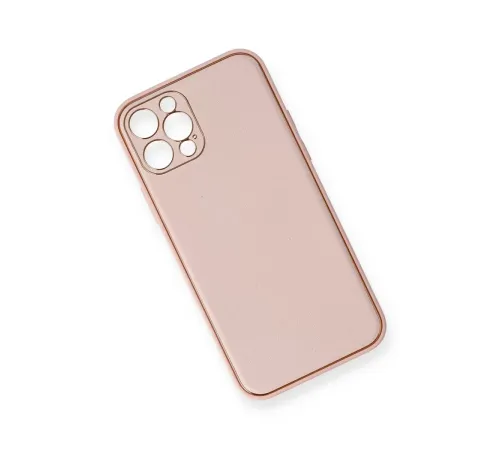 Apple iPhone 12 Pro Kılıf Coco Deri Silikon Kapak - Pembe