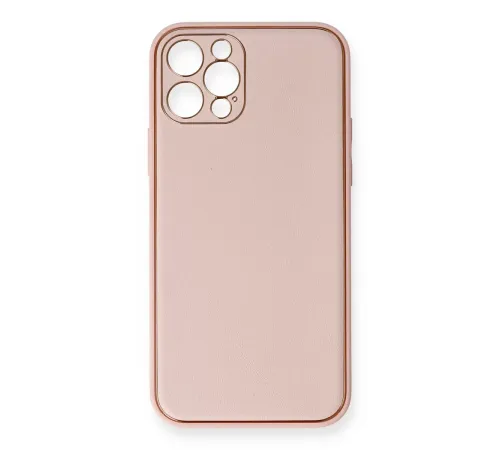 Apple iPhone 12 Pro Kılıf Coco Deri Silikon Kapak - Pembe