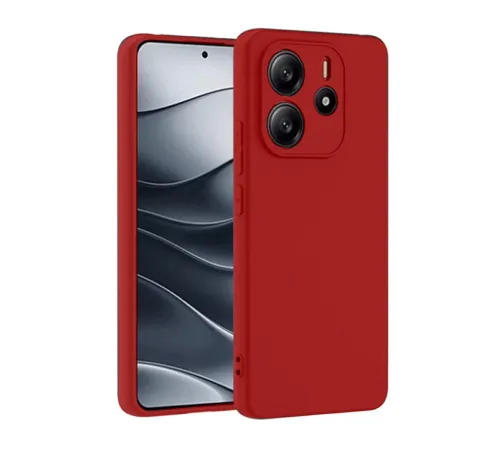Xiaomi Redmi Note 14 4G Kılıf First Silikon - Kırmızı