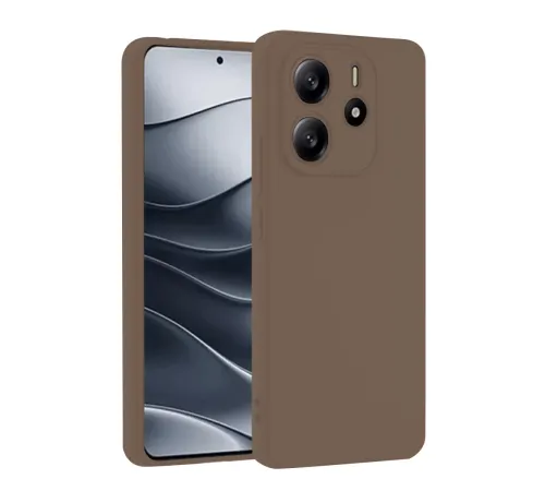 Xiaomi Redmi Note 14 4G Kılıf First Silikon - Kahverengi