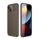 Apple iPhone 14 Kılıf Auto Focus Karbon Kapak - Kahverengi