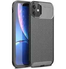 Apple iPhone 11 Kılıf Auto Focus Karbon Kapak - Siyah