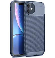 Apple iPhone 11 Kılıf Auto Focus Karbon Kapak - Lacivert