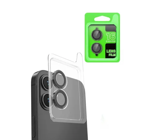 Apple iPhone 16 Raze Metal Kamera Lens - Siyah