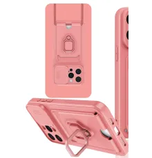 Apple iPhone 15 Pro Max Kılıf Zuma Kartvizitli Yüzüklü Silikon - Pembe