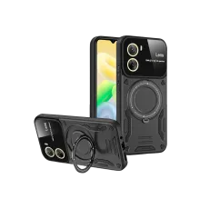 Vivo Y16 Kılıf Joy Lens Standlı Kapak - Siyah