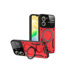 Vivo Y16 Kılıf Joy Lens Standlı Kapak - Kırmızı