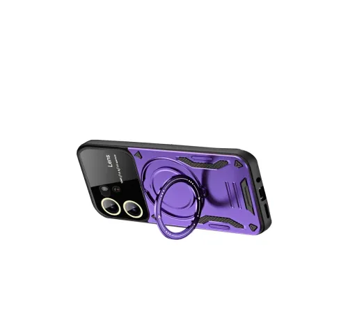 Vivo Y16 Kılıf Joy Lens Standlı Kapak - Mor