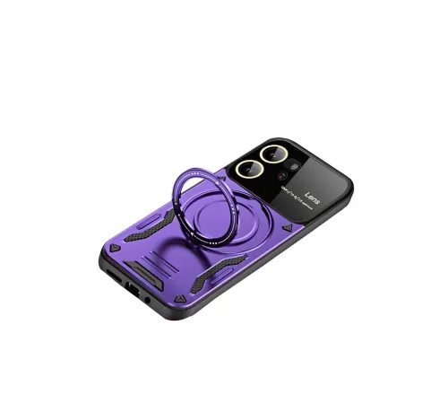 Vivo Y16 Kılıf Joy Lens Standlı Kapak - Mor