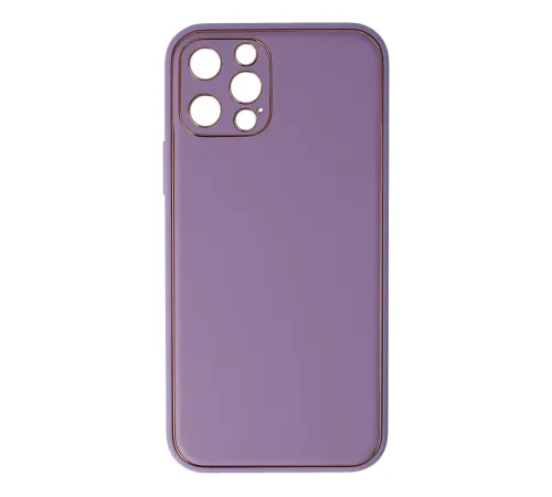Apple iPhone 12 Pro Kılıf Coco Deri Silikon Kapak - Lila