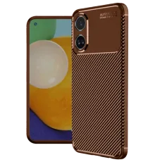 A38 Kılıf Auto Focus Karbon Kapak - Kahverengi