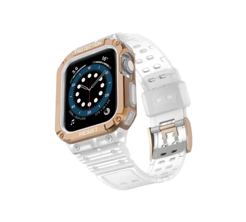 Apple Watch 42mm KR401 Silikon Kordon - Beyaz-Rose