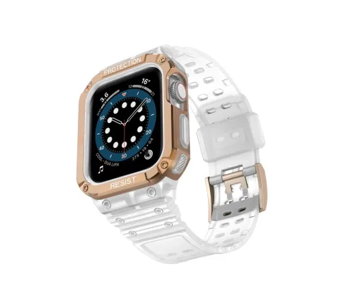 Apple Watch 42mm KR401 Silikon Kordon - Beyaz-Rose