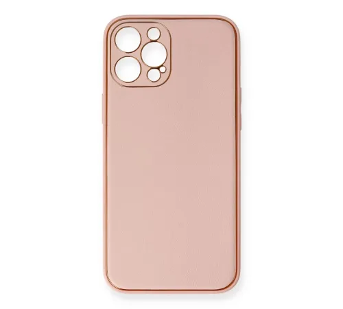 Apple iPhone 12 Pro Max Kılıf Coco Deri Silikon Kapak - Pembe