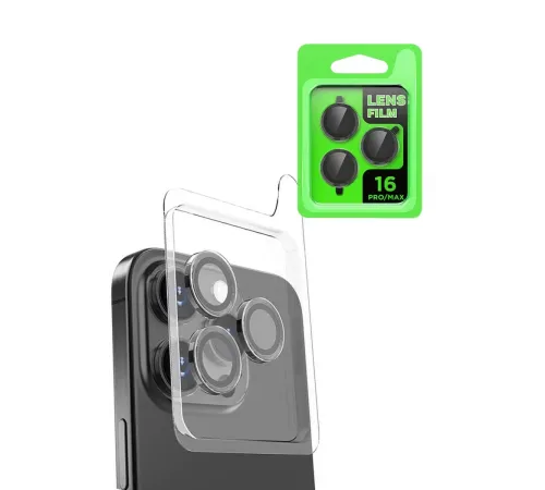 Apple iPhone 16 Pro Raze Metal Kamera Lens - Siyah