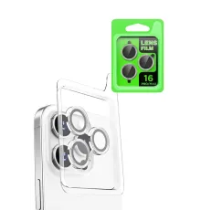 Apple iPhone 16 Pro Raze Metal Kamera Lens - Beyaz