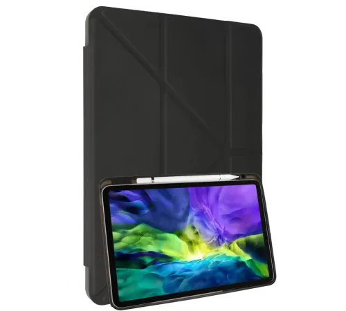 Samsung Galaxy X910 Tab S9 Ultra 14.6 Kılıf Kalemlikli Mars Tablet Kılıfı - Koyu Gri