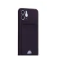 Apple iPhone 12 Kılıf Kelvin Kartvizitli Silikon - Derin Mor